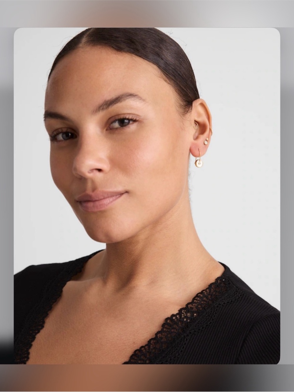 Madewell stone Inlay coin Earring - Picture 2 of 5